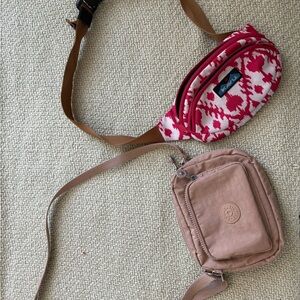 Kavu Pink and Tan Crossbody Bag